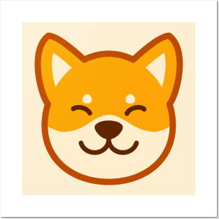 Gold Shiba: Eyes closed smile Posters and Art